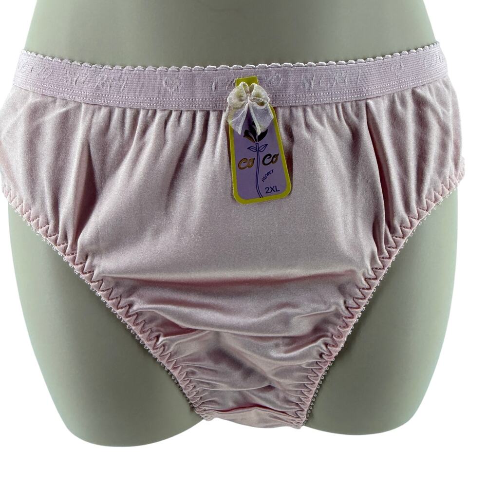 Coco Secrets Pale Pink Satin Full Coverage Panties Underwear #38306Q 2XL